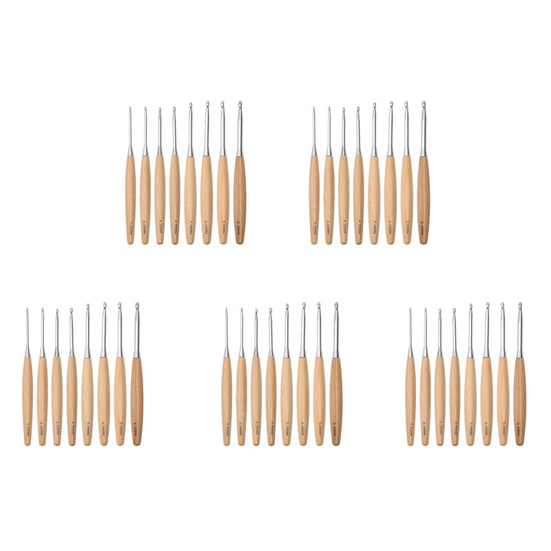 ABJI-40Pcs Wood Crochet Hooks  - Wooden Crochet Hooks Ergonomic Handle review and price
