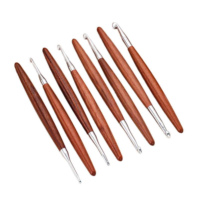 F68E 8Pcs Wooden Handle Croche - Wooden Crochet Hooks Ergonomic Handle review and price