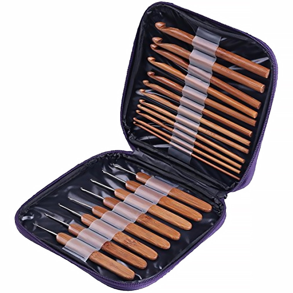 1Set Bamboo Wood Crochet Hook  - Wooden Crochet Hooks Ergonomic Handle review and price