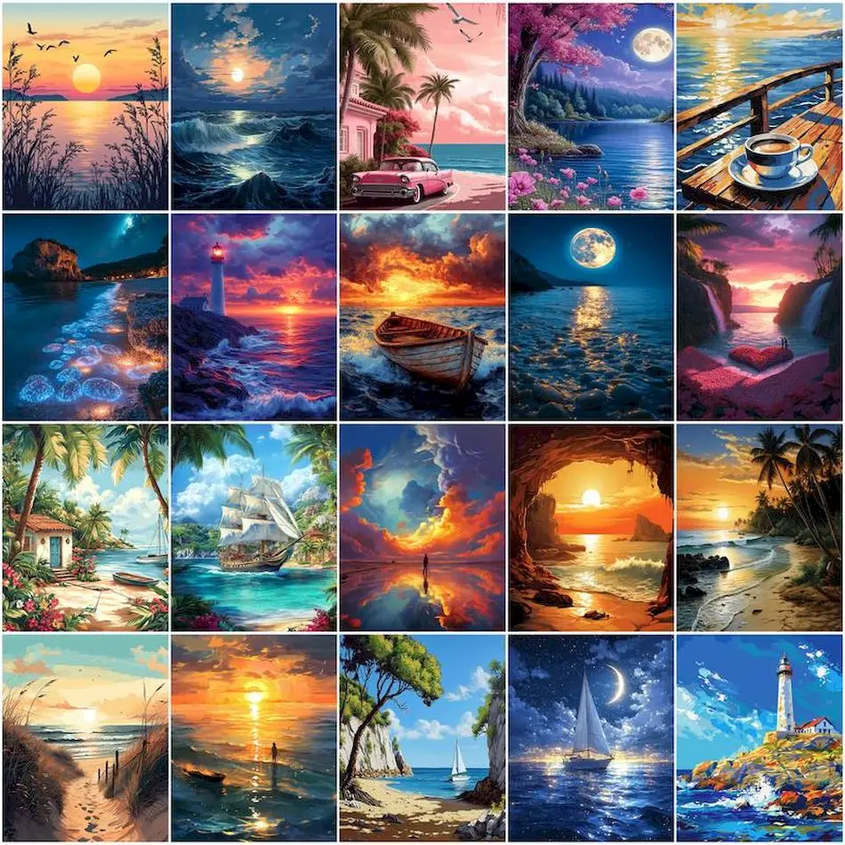 Painting Paints By Numbers sea - Painting Supplies review and price